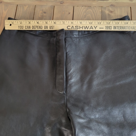 Vintage Danier Black Leather High Rise Bootcut Pants - Picture 6 of 12